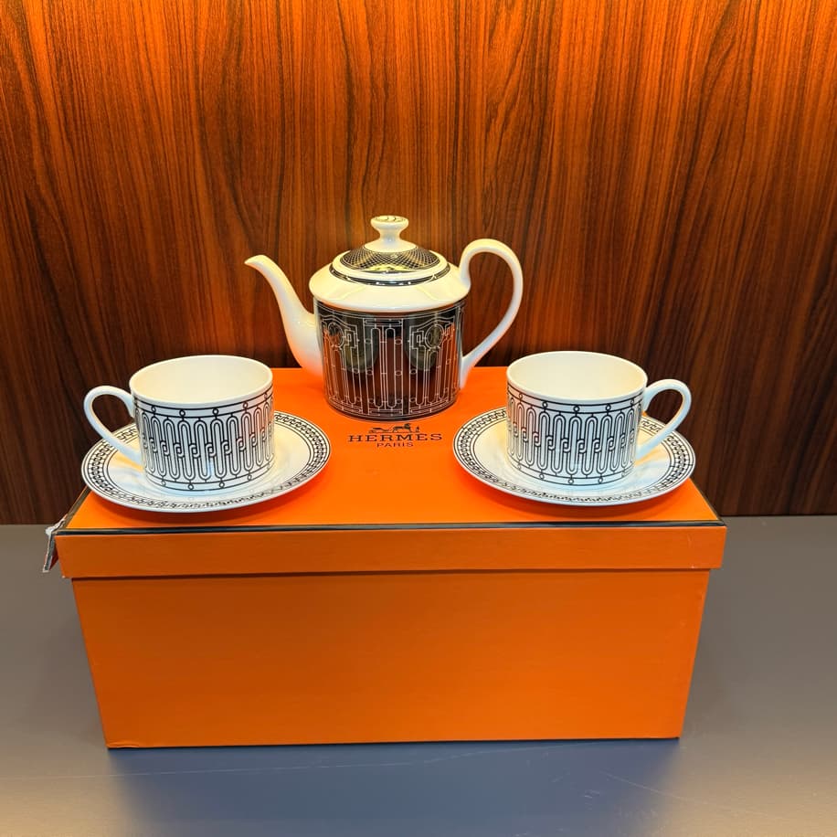 Hermès H Deco porselen Çay/Kahve Servis Seti