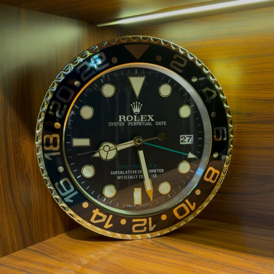Rolex GMT Duvar Saati / Siyah&Gold